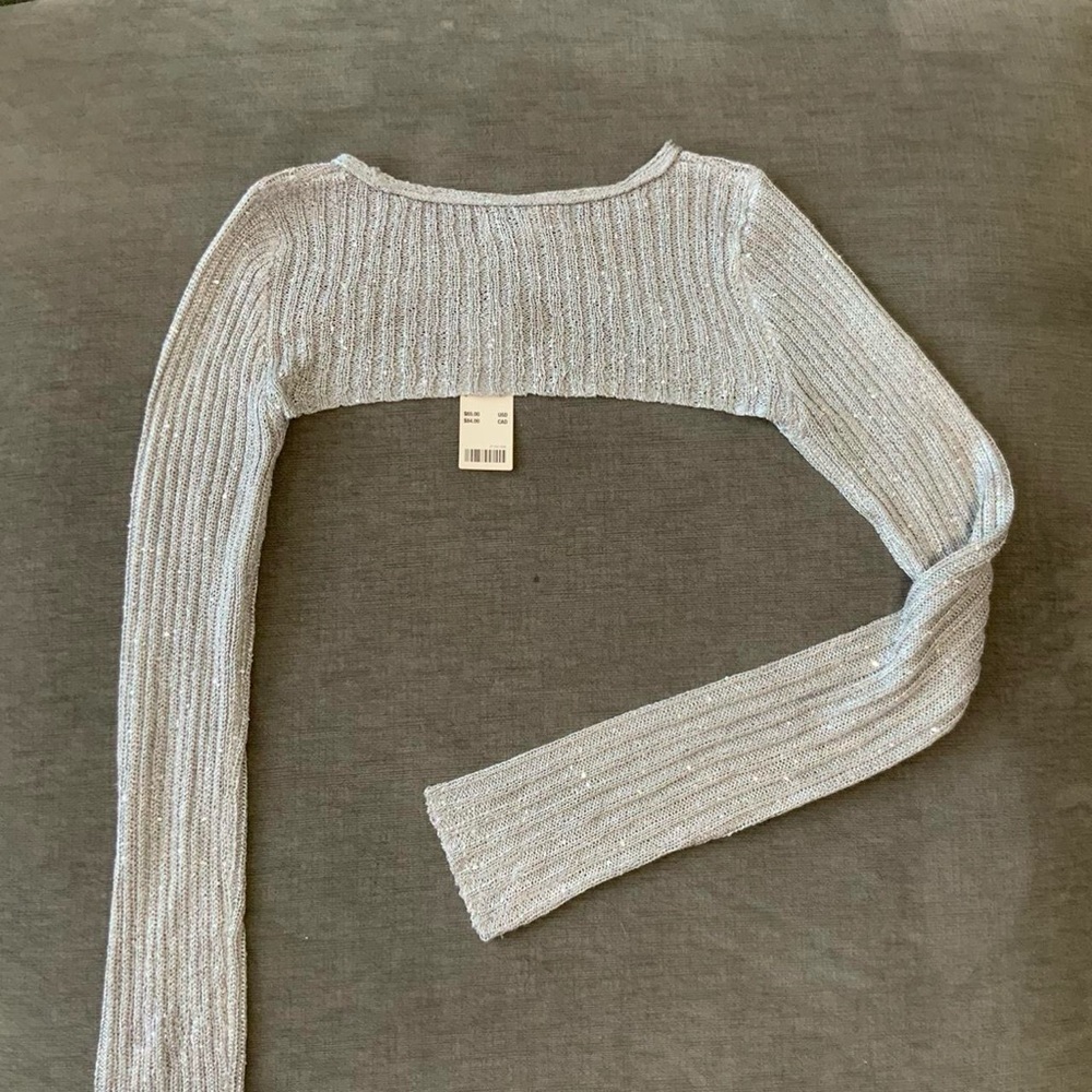Urban Outfitters Silver Ribbed Sweater - Picture 3 of 4